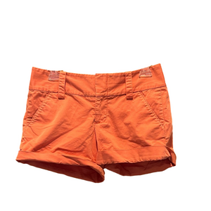 Alice + Olivia Cady Cuffed Hems Cotton Coral Shorts Size 2